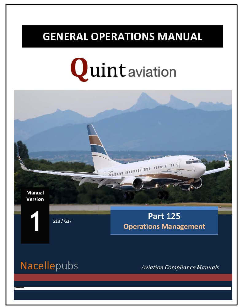 FAA Part 125 General Operations Manual (GOM)