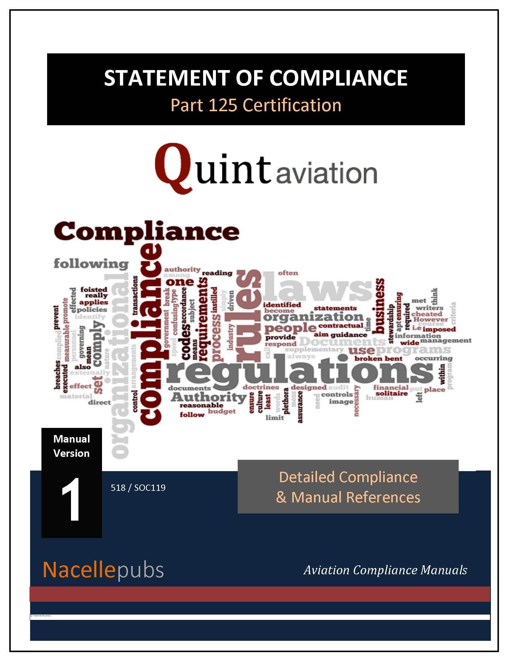 FAA Part 125 Statement of Compliance (SOC)